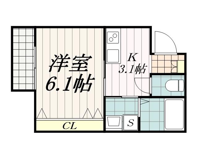 ラ・ターナ本千葉(1K/2階)の間取り写真