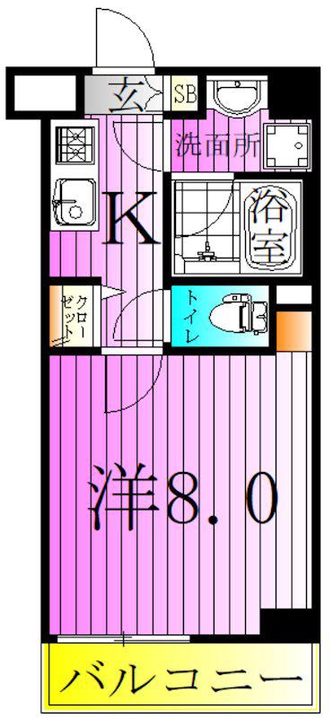 CREVISTA梅島(1K/2階)の間取り写真
