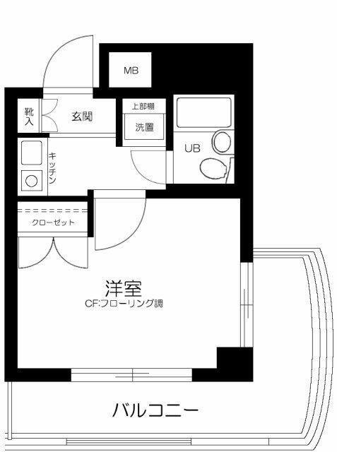 ジョイフル元住吉(1K/4階)の間取り写真