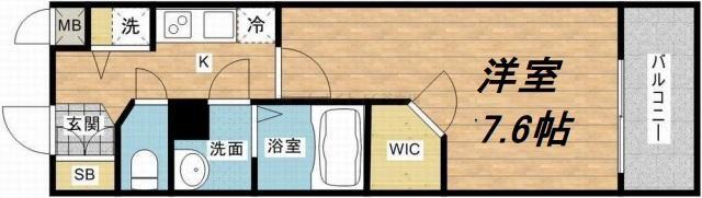 エスリード大手前(1K/10階)の間取り写真