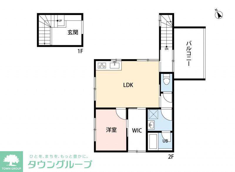 トレフル日野(1LDK/2階)の間取り写真