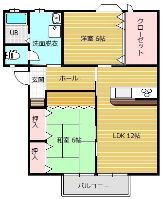 向日葵館(2LDK/2階)の間取り写真