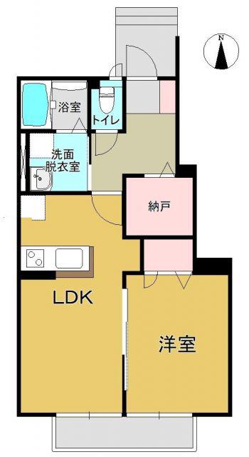 オーベル(1LDK/1階)の間取り写真
