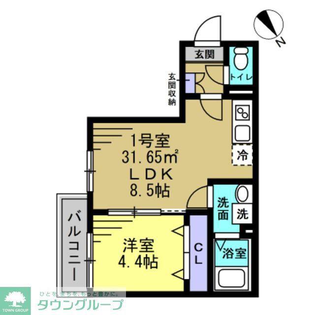 AJ稲毛(1LDK/2階)の間取り写真