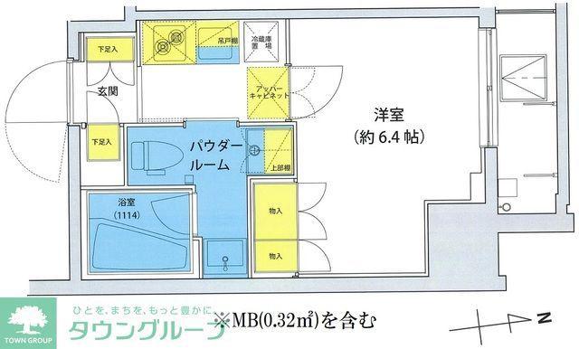アジールコート北品川(1K/12階)の間取り写真