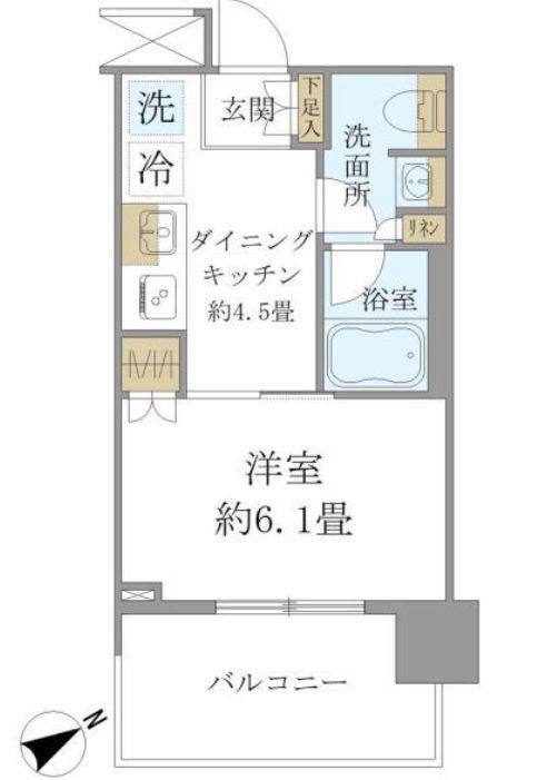 BRILLIA TOWER 浜離宮(1DK/10階)の間取り写真