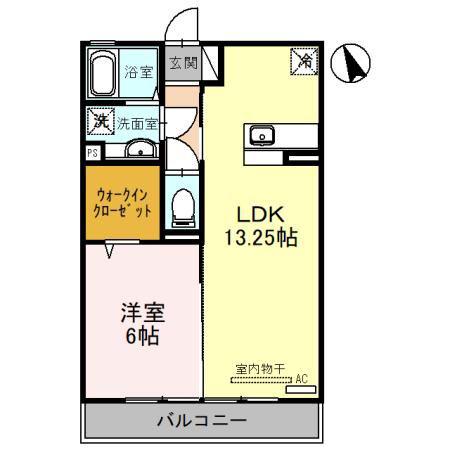 ピュアオール III(1LDK/2階)の間取り写真