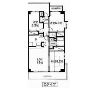 ドゥーブル水元(3LDK/3階)の間取り写真