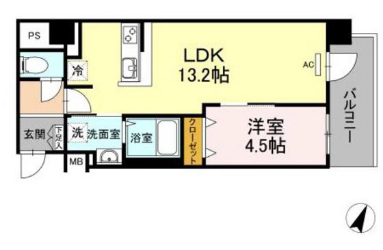アルカンシエル(1LDK/5階)の間取り写真
