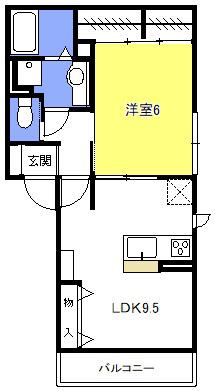 ALFIERI(1LDK/2階)の間取り写真