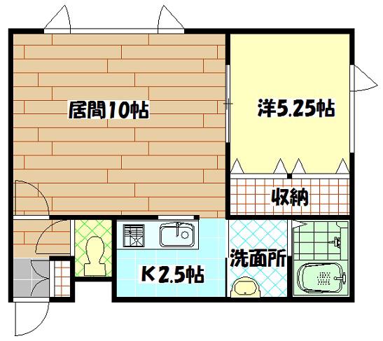 HILLS SION(1LDK/1階)の間取り写真