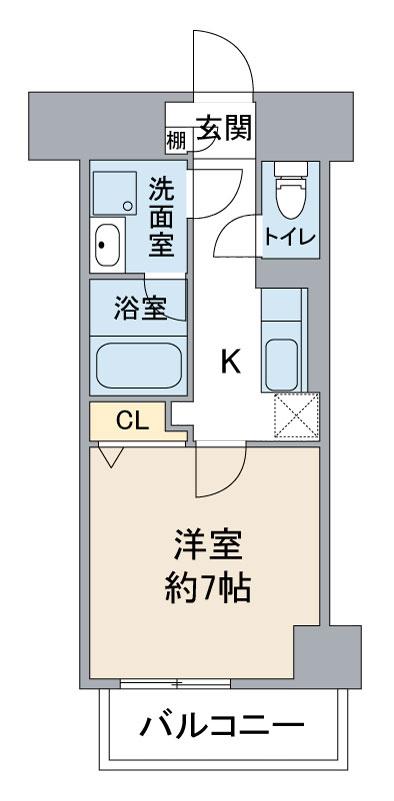 コートバスク(1K/10階)の間取り写真