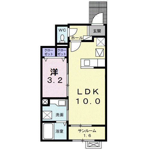 VIII.トゥインクル・平井(1LDK/1階)の間取り写真
