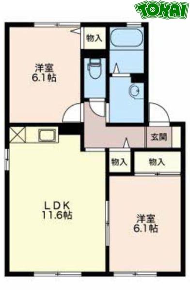 コンフォール A(2LDK/1階)の間取り写真