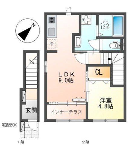 CASA FELIC 深川(1LDK/2階)の間取り写真