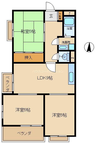 ヴィラリヴィエール(3LDK/3階)の間取り写真