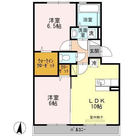 カーサフェリーチェ(2LDK/2階)の間取り写真