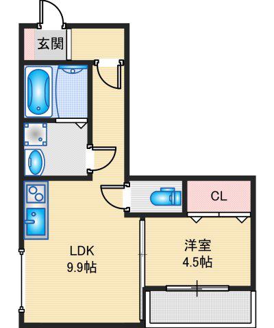 フォレ下穂積2丁目(1LDK/2階)の間取り写真