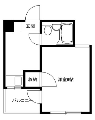 フレディハイツ京口I(1K/2階)の間取り写真