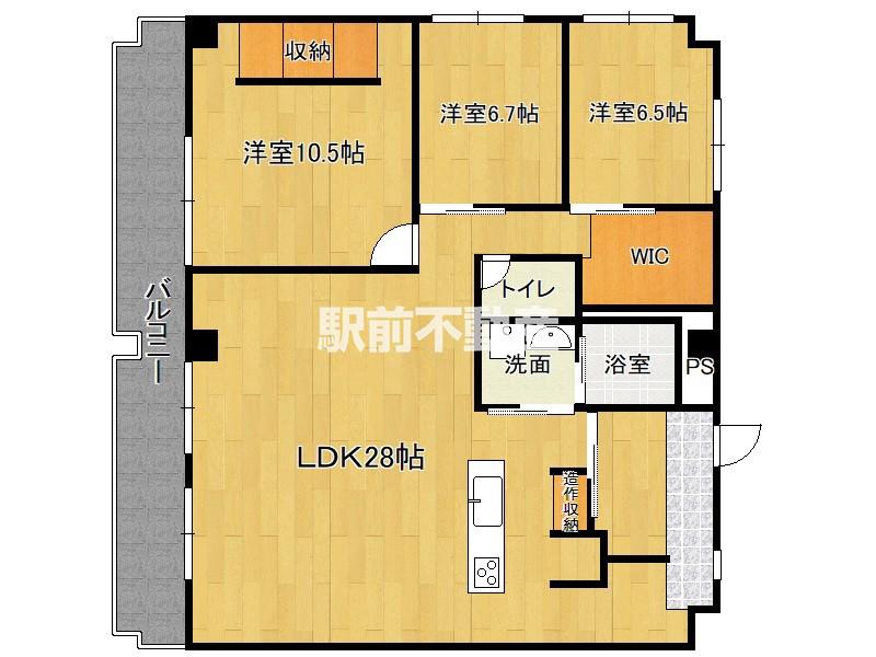 エスポワール今宿(3LDK/4階)の間取り写真