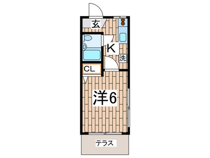 コーポラスサクマ(1K/1階)の間取り写真