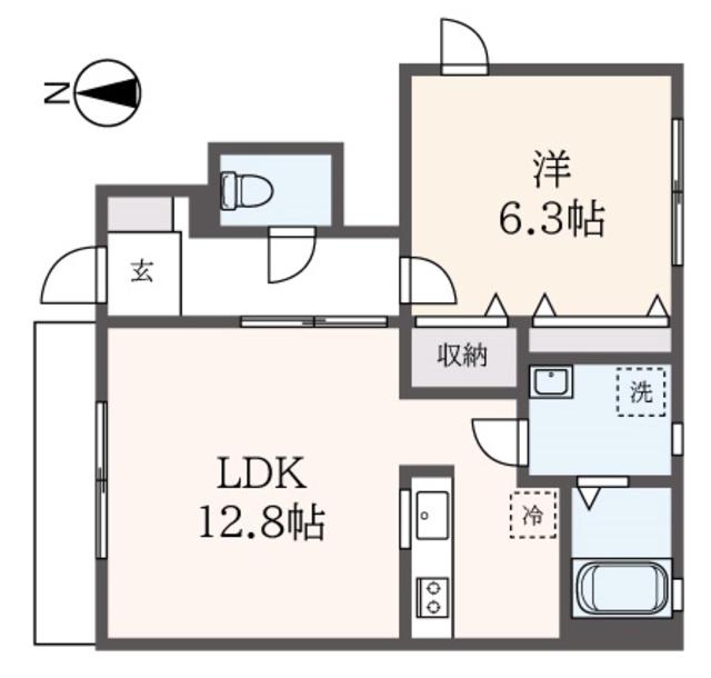 インペリアル S(1LDK/1階)の間取り写真