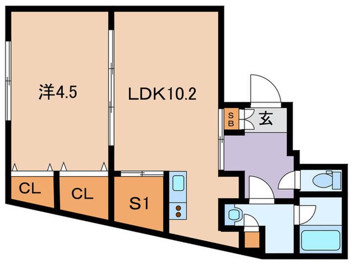 REVE RESIDENCE 高輪(1SLDK/4階)の間取り写真