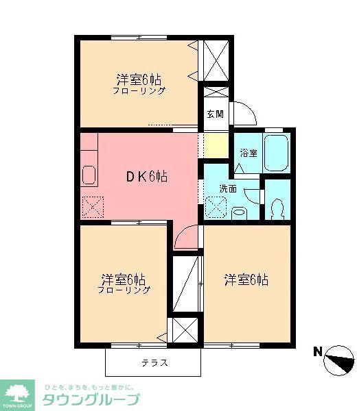 ロイヤルパレス(3DK/1階)の間取り写真