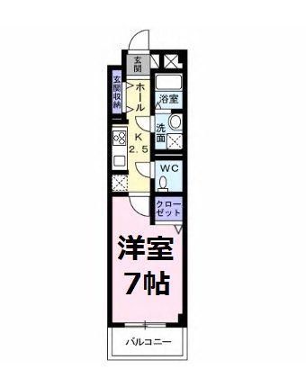 オーガスタ KTⅢ(1K/3階)の間取り写真