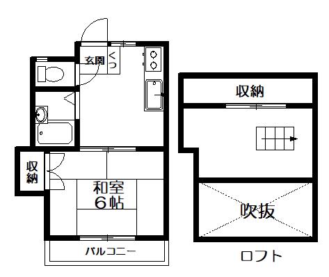 コーポ芳傳(1K/2階)の間取り写真
