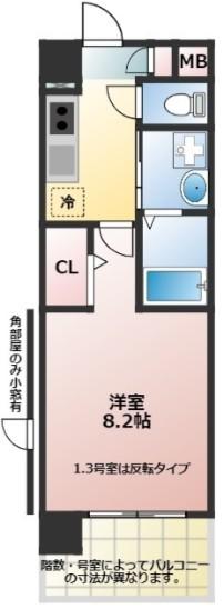 ウエスト アルディール(1K/2階)の間取り写真