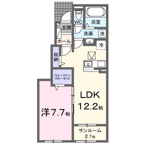 ボナールコートII(1LDK/1階)の間取り写真