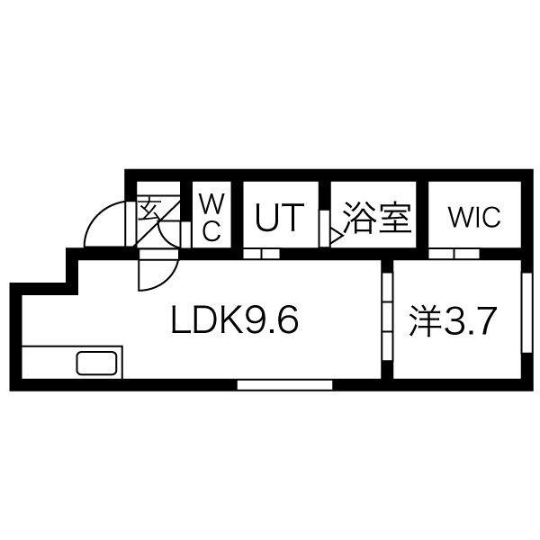 LUMINOUS平岸(1LDK/3階)の間取り写真