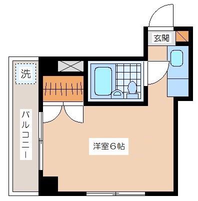 小野崎ビル(ワンルーム/2階)の間取り写真