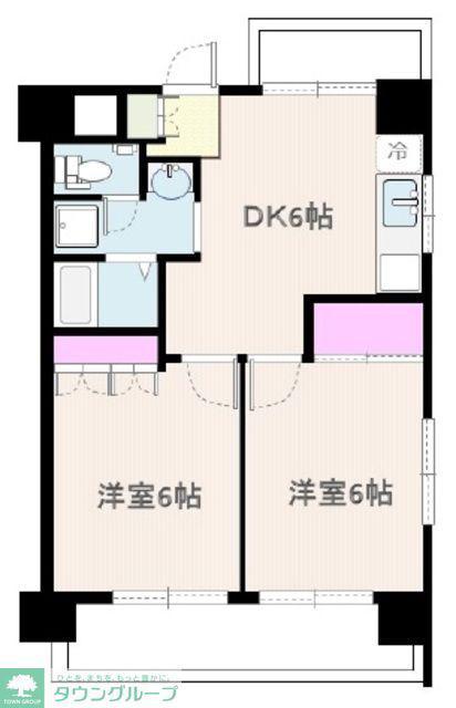 サンハイツ千葉(2DK/7階)の間取り写真