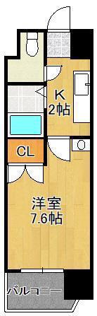 ニューサンリバー7番館(1K/2階)の間取り写真
