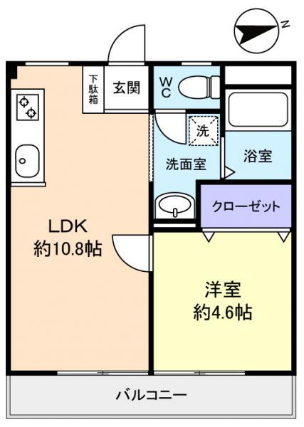 三協コーポ(1LDK/3階)の間取り写真