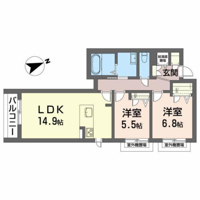 メゾンマスト一関(2LDK/3階)の間取り写真