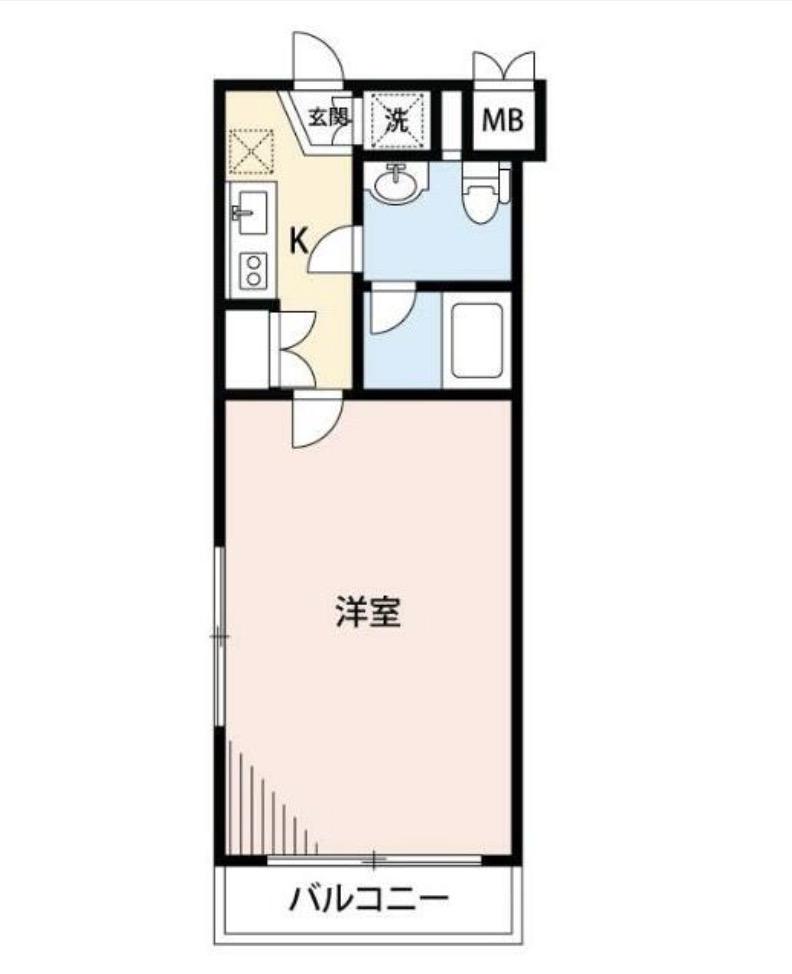 ルーブル中野富士見町参番館(1K/4階)の間取り写真