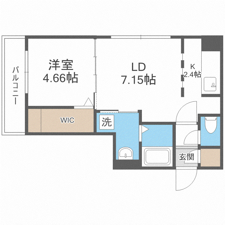 フェーラシュヴァル二十四軒(1LDK/2階)の間取り写真