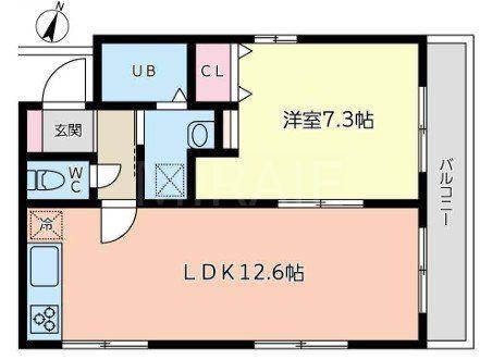 ハイライフ石上(1LDK/2階)の間取り写真