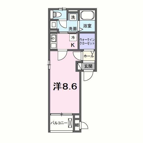 プログレN(1K/2階)の間取り写真