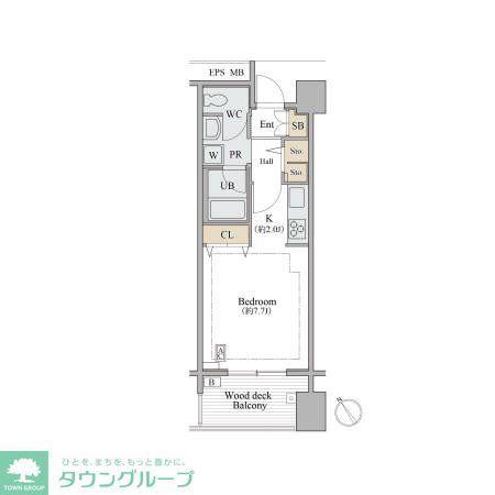 シャレール広尾1号棟(1K/3階)の間取り写真