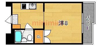 コーポヨシオカ(1K/2階)の間取り写真