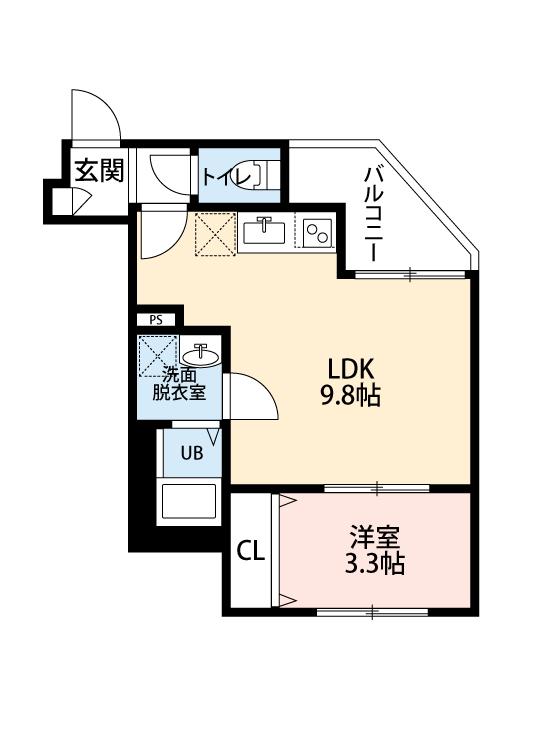 CRECIA検見川町(1LDK/1階)の間取り写真