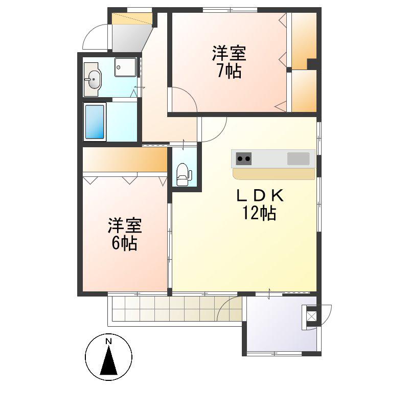 カリオン(2SLDK/4階)の間取り写真