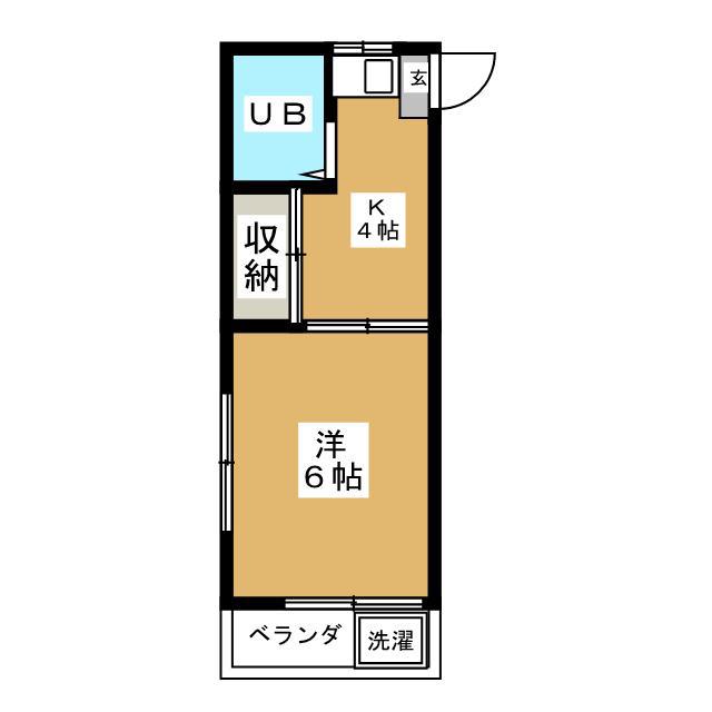 小倉ハイツ(1K/2階)の間取り写真