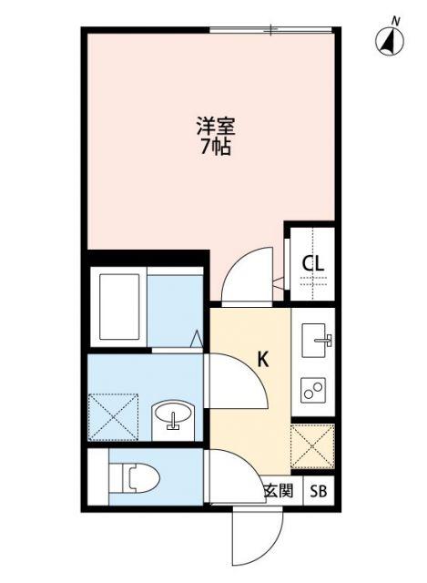 LUNE ET SOLEILリュヌ(1K/1階)の間取り写真