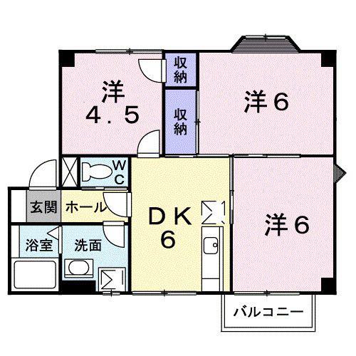 プラドール布施屋II(3DK/2階)の間取り写真
