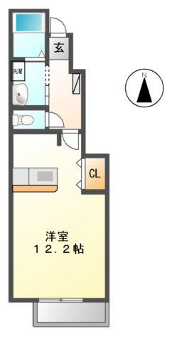 アイベルン (ワンルーム/1階)の間取り写真